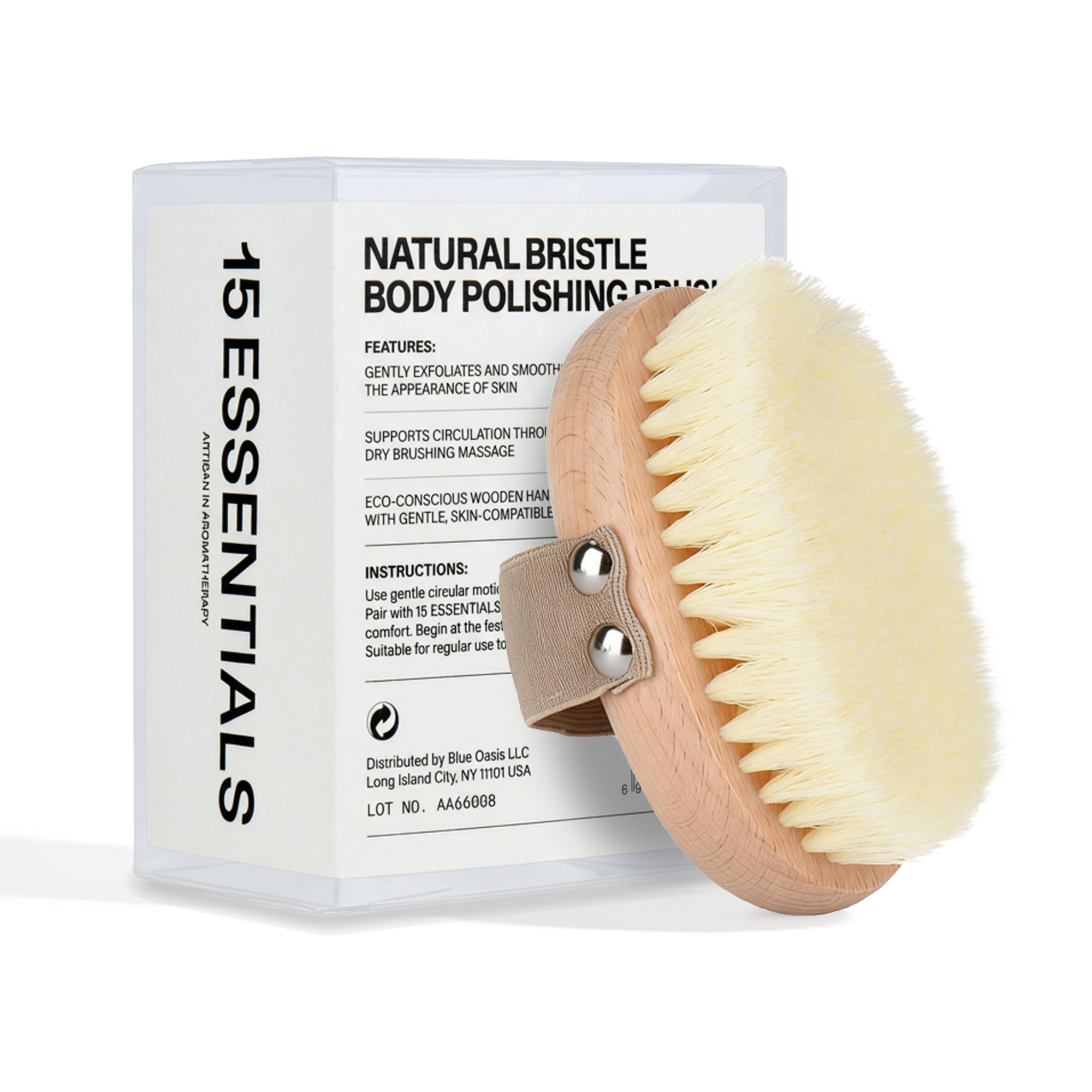 Natural Bristle Oval Body Brush