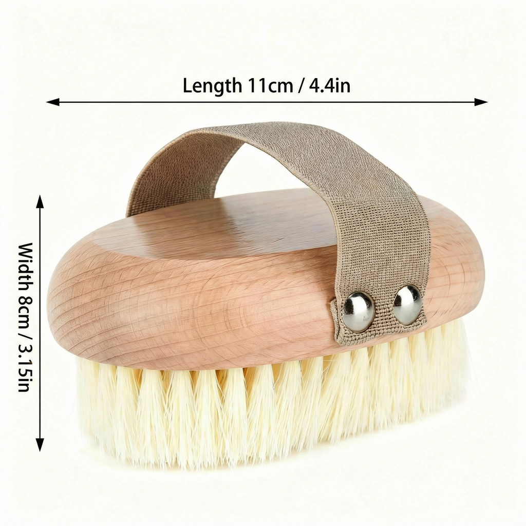 Natural Bristle Oval Body Brush