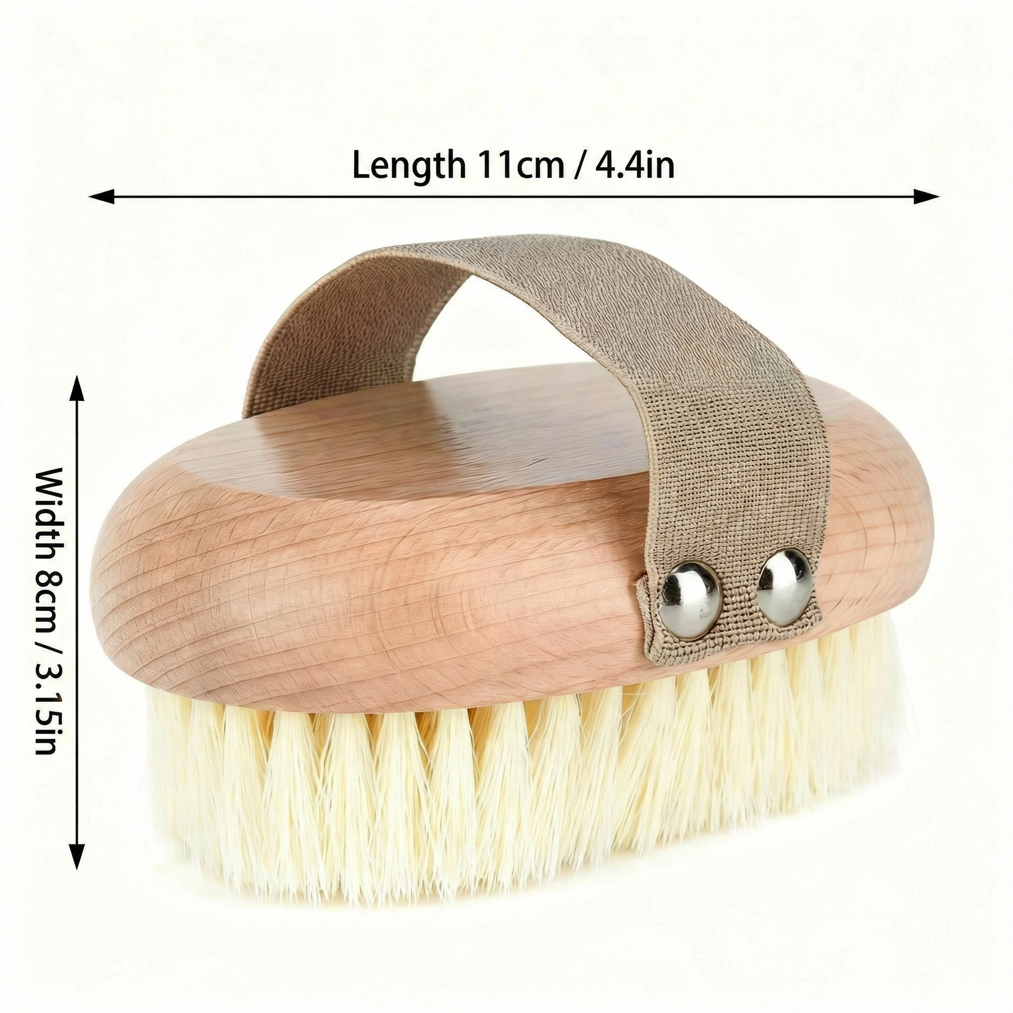 Natural Bristle Oval Body Brush