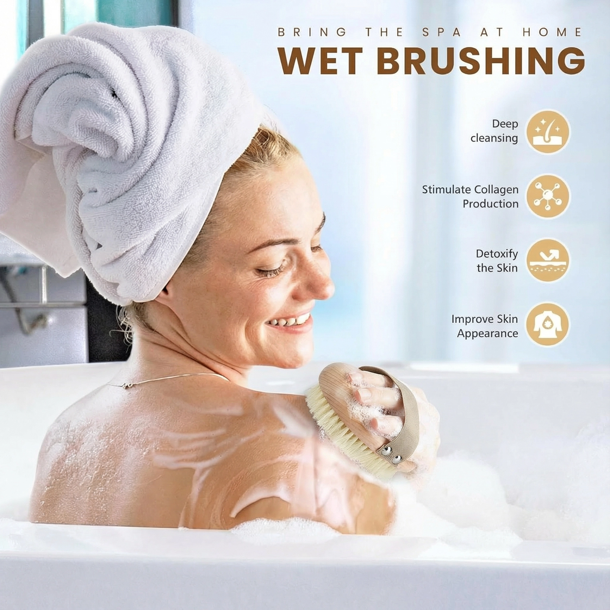 Natural Bristle Oval Body Brush