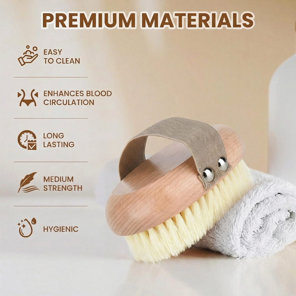 Natural Bristle Oval Body Brush