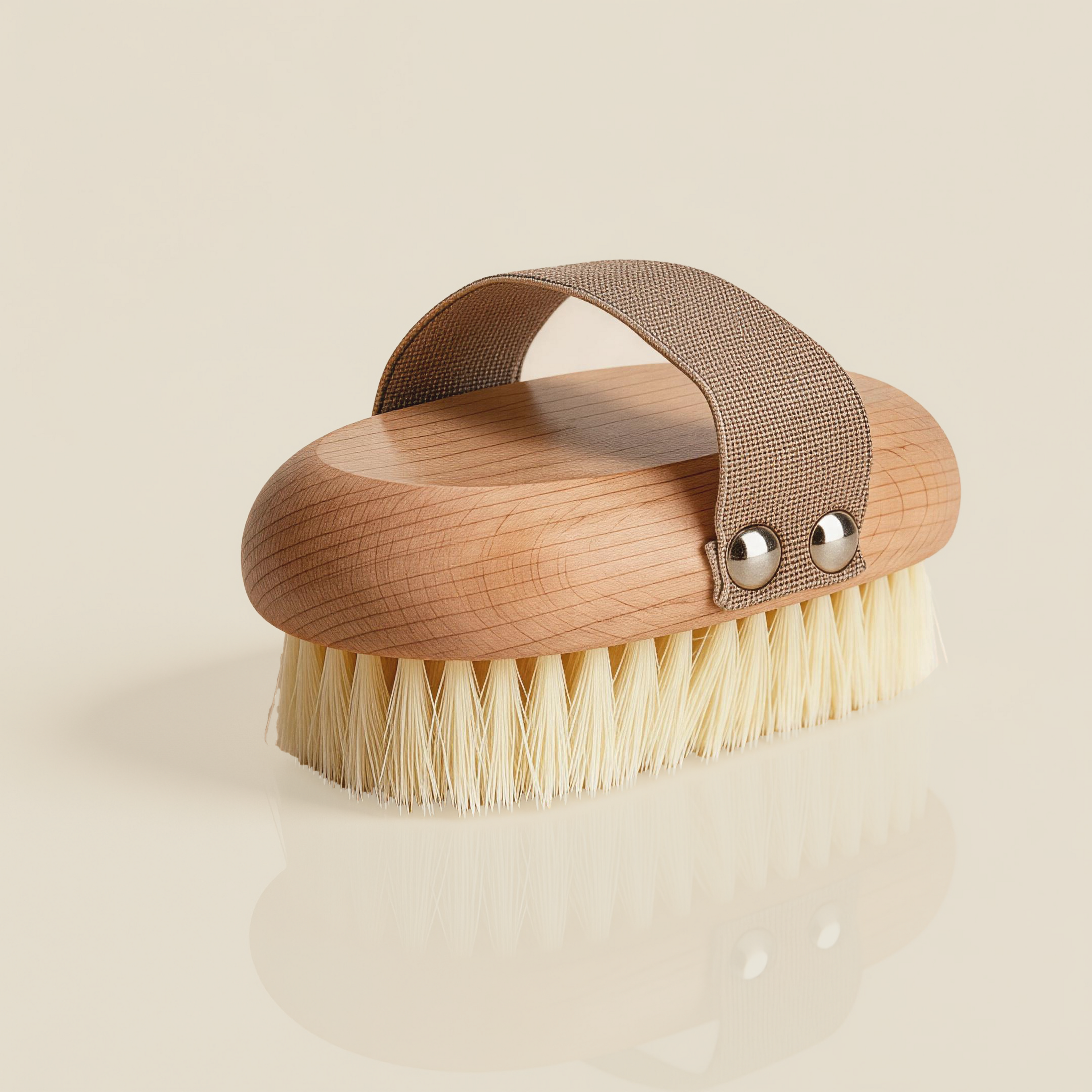 Natural Bristle Oval Body Brush