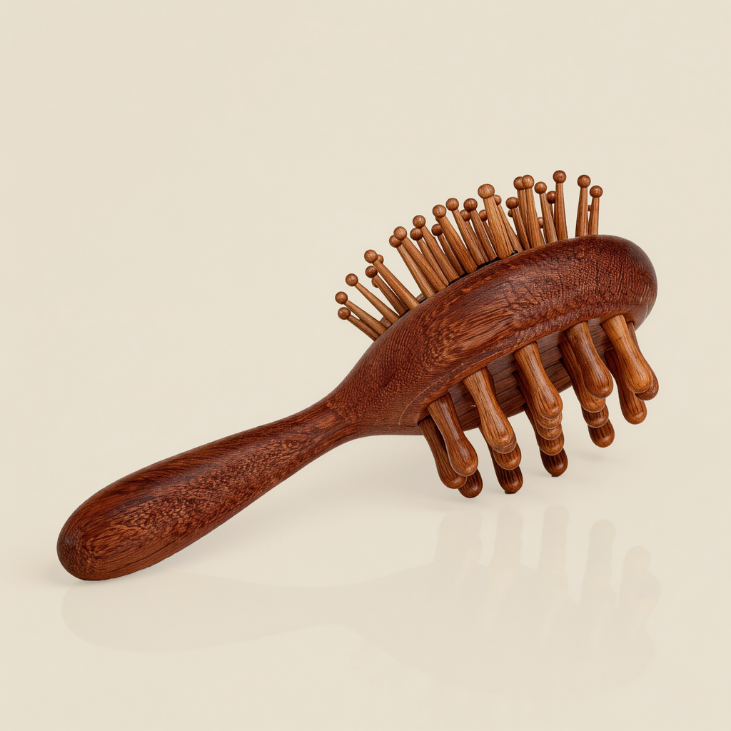 2-in-1 Wooden Scalp Massager & Wide Tooth Comb